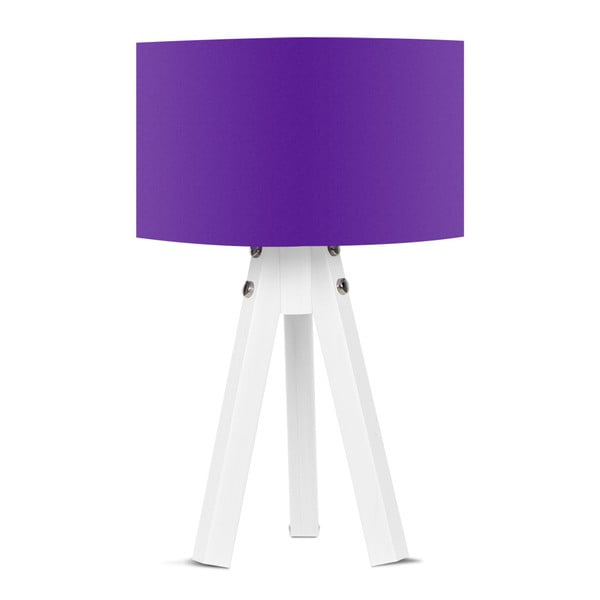 Lampa stołowa z fioletowym abażurem Kate Louise Bianca