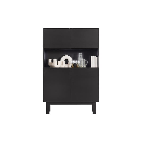 Czarna szafka z litego drewna sosnowego 110x170 cm Finca – WOOOD-image-3