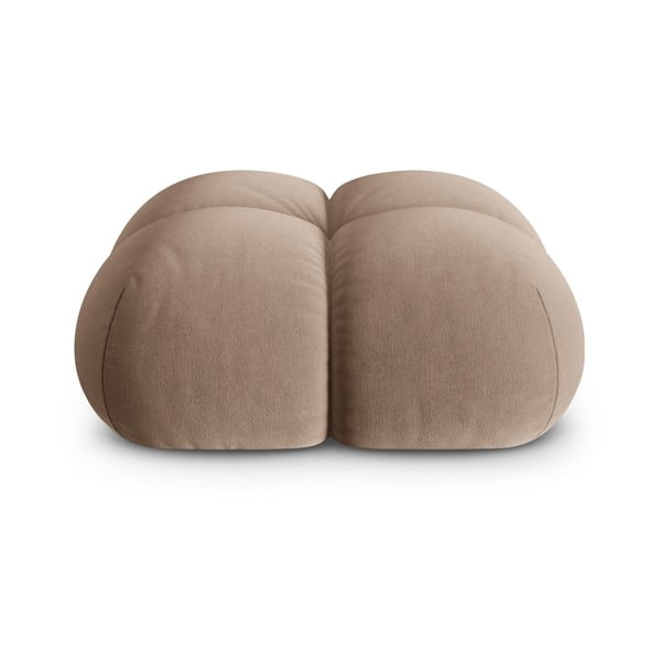 Brązowy aksamitny podnóżek Loretto – Cosmopolitan Design