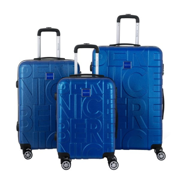 Zestaw 3 niebieskich walizek Berenice Typo