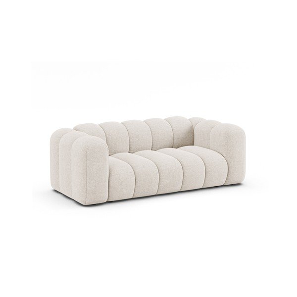 Kremowa sofa z tkaniny szenilowej 200 cm Lupine – Micadoni -image-1