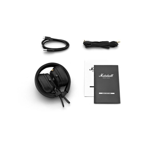 Czarne słuchawki Bluetooth Marshall Major IV-image-3