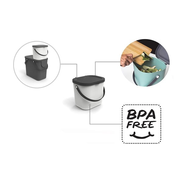 Zielony pojemnik na odpadki organiczne 6 l Albula – Rotho-image-4