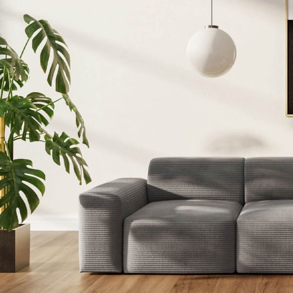 Szara sztruksowa sofa 285 cm Villet – Rodier-image-3