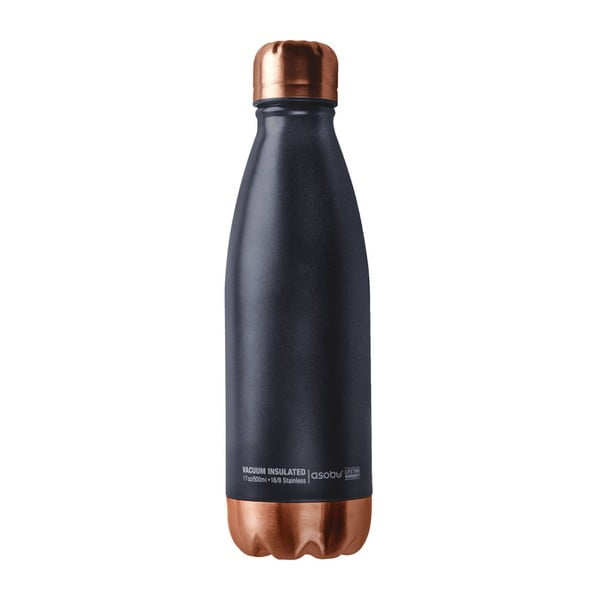 Czarna butelka termiczna Asobu Central Park BC, 500 ml