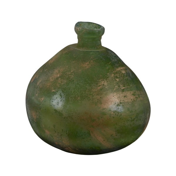 Zielony wazon ze szkła z recyklingu z patyną Ego Dekor Simplicity, wys. 33 cm