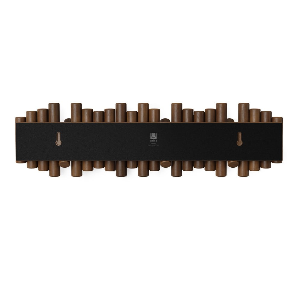 Ciemnobrązowy wieszak ścienny z litego drewna sosnowego 61 cm Picket – Umbra (zdjęcie 3)