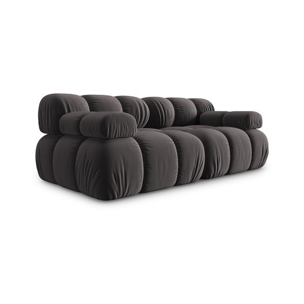 Ciemnoszara aksamitna sofa 188 cm Bellis – Micadoni Home-image-3