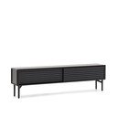 Czarna szafka pod TV w dekorze dębu 200x57x35 cm Lenon – Kave Home