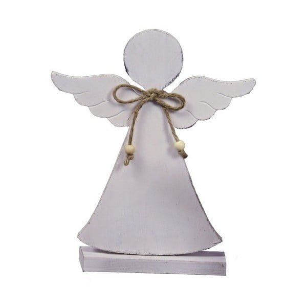 Biały anioł dekoracyjny z kokardą Ego Dekor