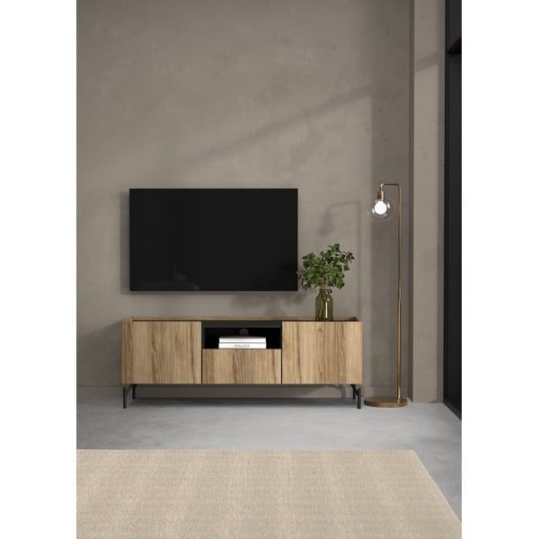 Brązowa szafka pod TV w dekorze dębu 147x54x41 cm Bergen – Tvilum-image-1