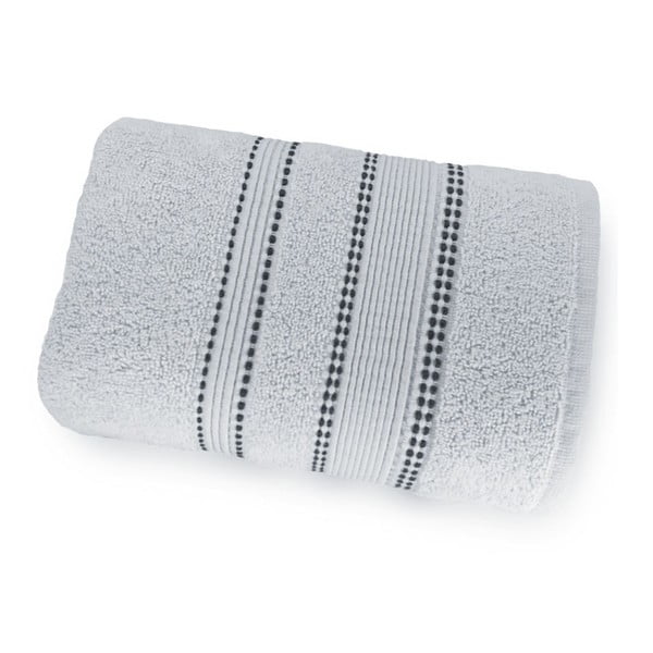 Jasnoszary ręcznik ze 100% bawełny Marie Lou Remix, 140x70 cm