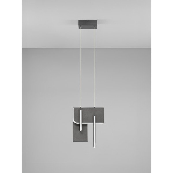 Jasnoszara metalowa lampa wisząca LED ze ściemniaczem Totem – Nova Luce-image-4