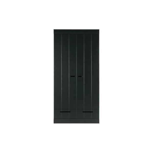 Czarna szafa z konstrukcją z drewna sosnowego WOOOD Connect, szer. 94 cm