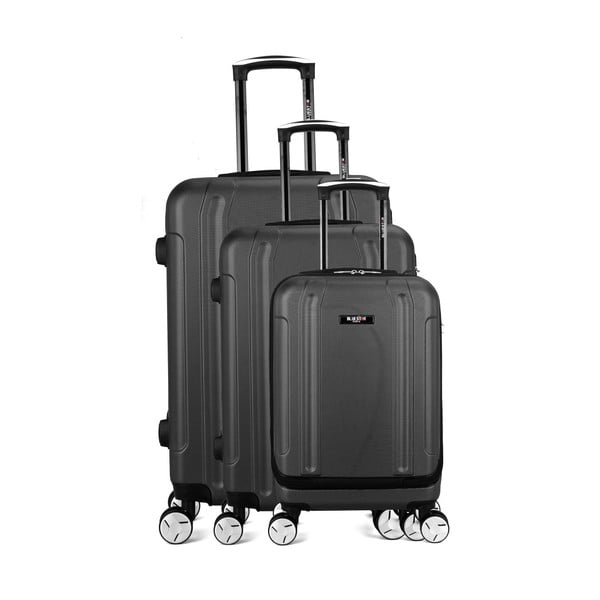 Komplet 3 czarnych walizek podróżnych na kółkach Bluestar Baltimore