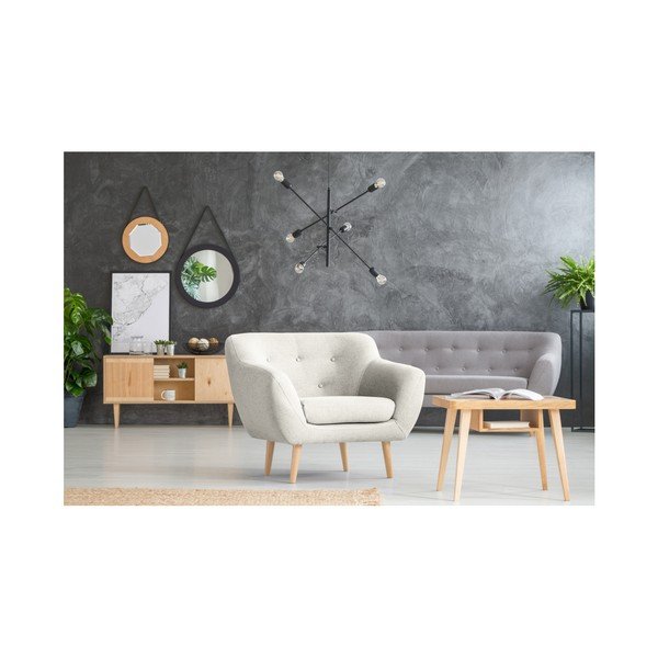 Jasnoszary fotel z jasnymi nogami Mazzini Sofas Sicile-image-4