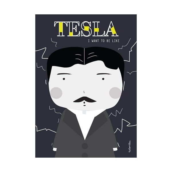 Plakat NiñaSilla Tesla, 21x42 cm