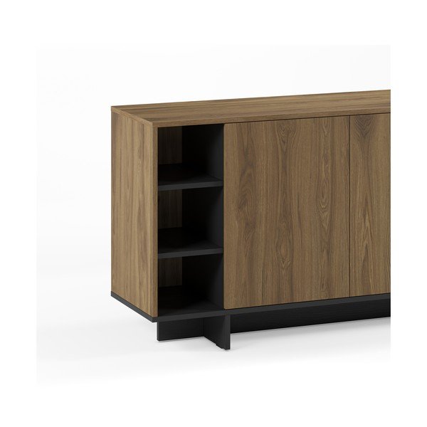 Czarna/w naturalnym kolorze szafka w dekorze dębu 170x80x40 cm Cequoia – Marckeric-image-4