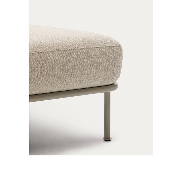 Beżowy podnóżek z materiału bouclé Aurum – Kave Home-image-1