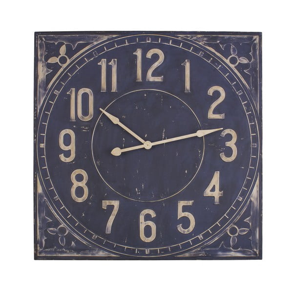 Niebieski zegar ścienny Antic Line Industrielle 99x99 cm