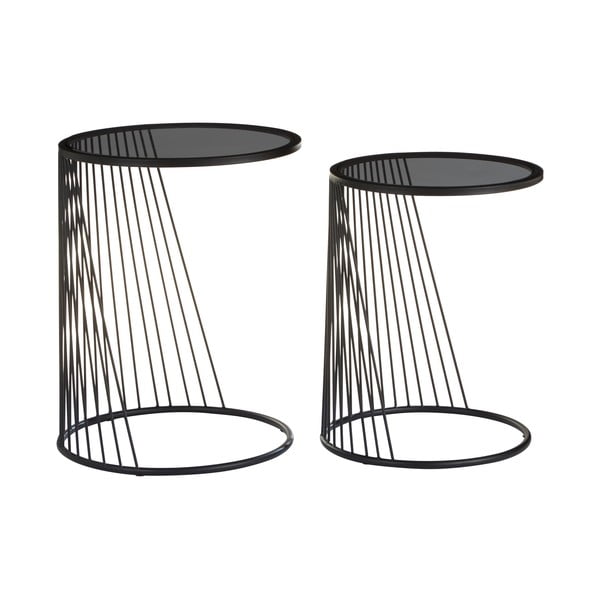 Okrągłe stoliki ze szklanym blatem zestaw 2 szt. ø 41 cm Trento – Premier Housewares-image-2