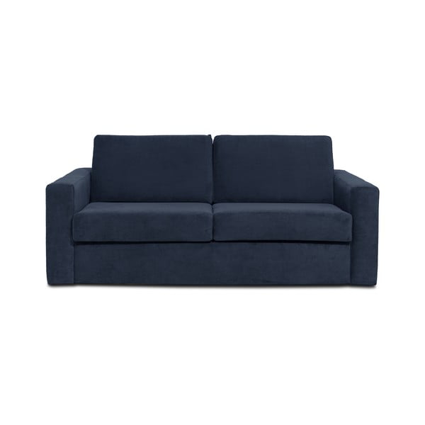 Ciemnoniebieska sztruksowa sofa rozkładana Scandic Elbeko