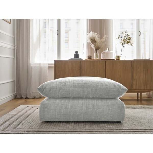 Jasnoszary podnóżek z tkaniny szenilowej Neil – Bobochic Paris-image-4