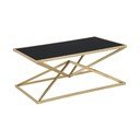 Stolik z czarnym szklanym blatem Mauro Ferretti Piramid, 110x60 cm