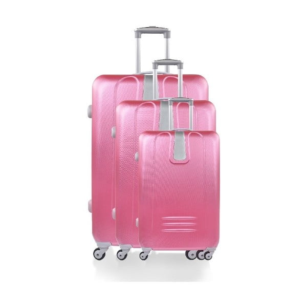 Zestaw 3 walizek podróżnych Hero Pink