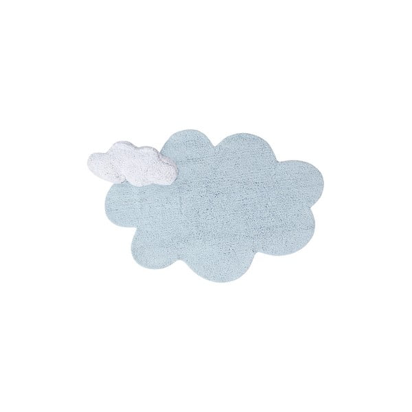 Jasnoniebieski bawełniany dywan dziecięcy tkany ręcznie odpowiedni do prania 110x170 cm Puffy Dream – Lorena Canals