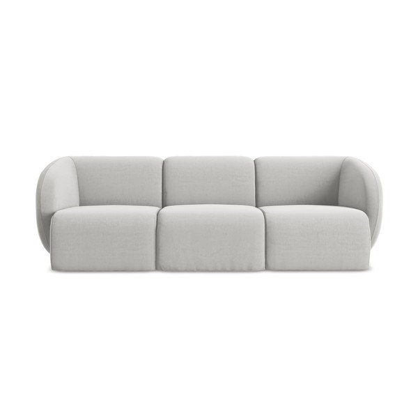 Jasnoszara aksamitna sofa 244 cm Lani – Makamii