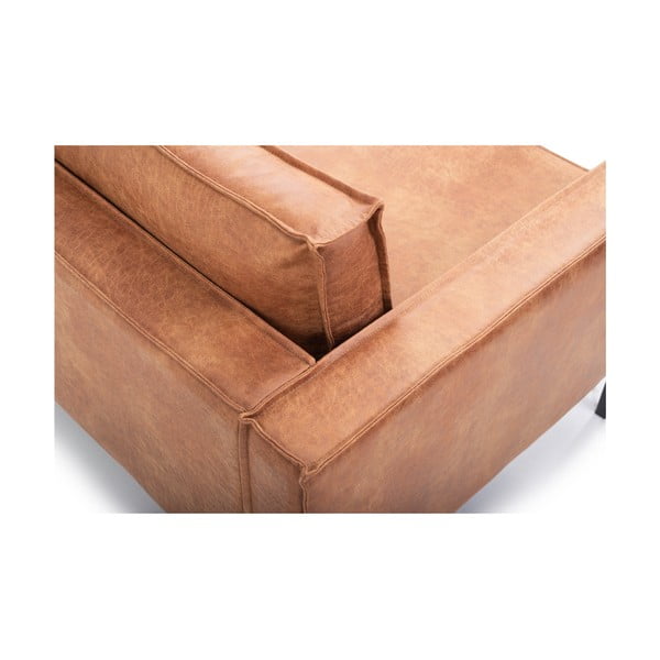 Jasnobrązowy fotel ze sztucznej skóry Scandic Rate-image-4