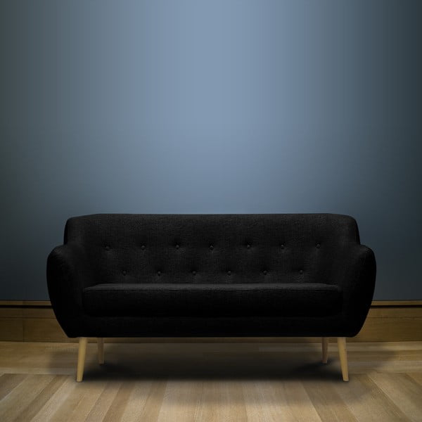 Czarna sofa trzyosobowa Mazzini Sofas Sicile