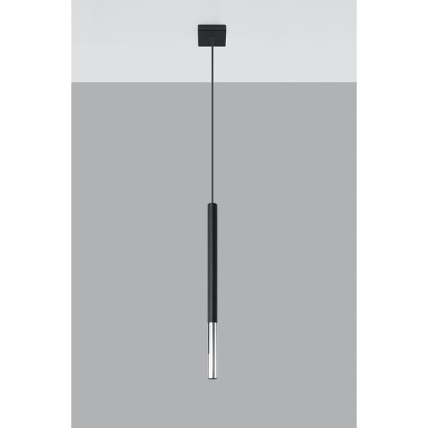 Metalowa lampa wisząca w czarno-srebrnym kolorze Asarot – Sollux-image-2