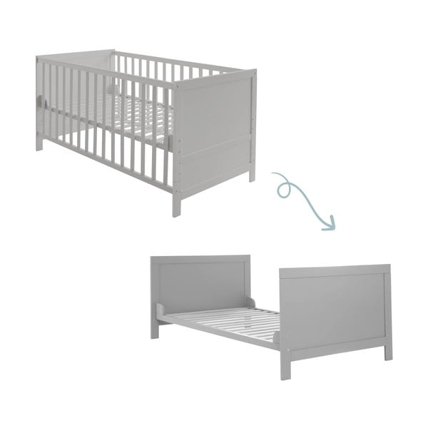 Jasnoszare łóżeczko 70x140 cm – Roba-image-3