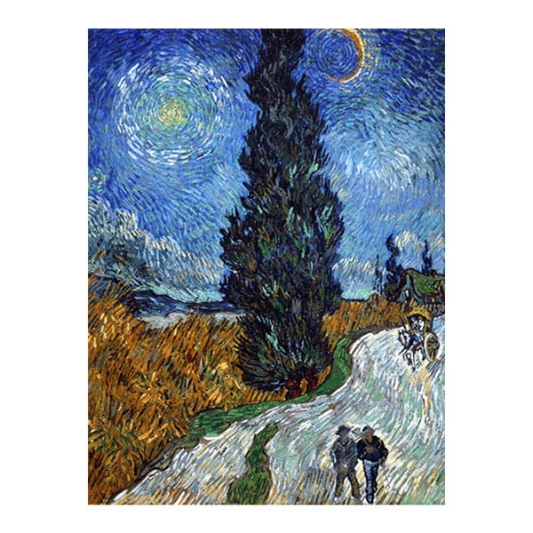 Reprodukcja obrazu Vincenta van Gogha - Country road in Provence by night, 40x30 cm