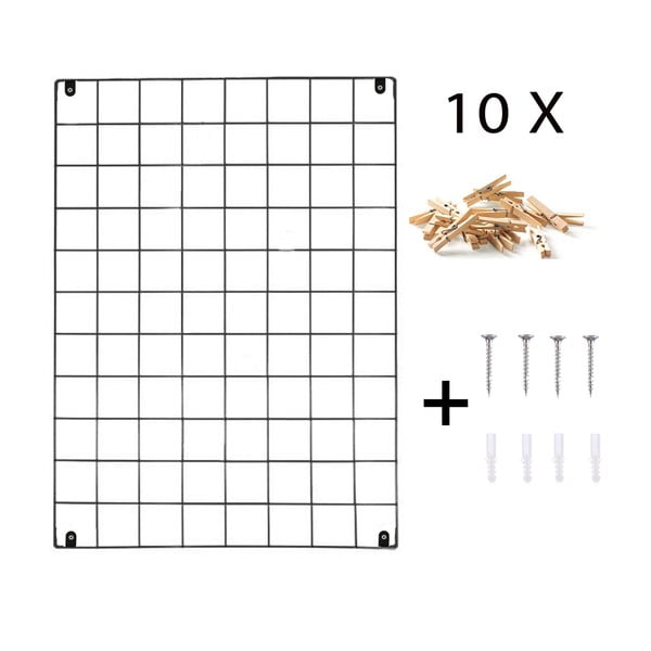 Czarna metalowa kratka-organizer, 50x70 cm-image-3