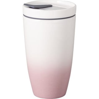 Różowo-biały porcelanowy kubek termiczny Villeroy & Boch Like To Go, 350 ml