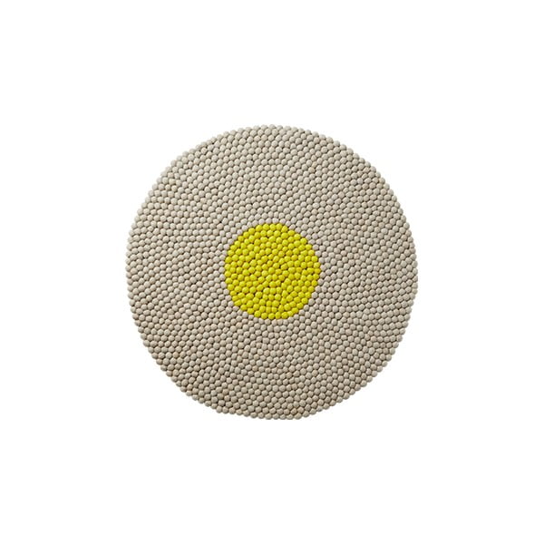 Wełniany dywan Wool Mat Round Lime, 90x90 cm