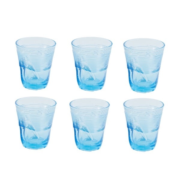 Zestaw 6 jasnoniebieskich szklanek Kaleidos, 360 ml