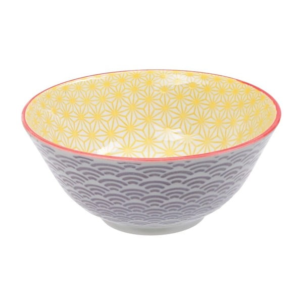 Fioletowo-żółta miseczka porcelanowa Tokyo Design Studio Star, ⌀ 15,2 cm