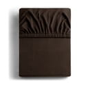 Ciemnobrązowe dżersejowe prześcieradło z gumką 180x200 cm Amber – Restilo