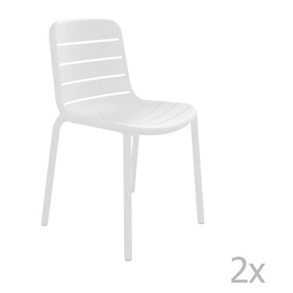 Zestaw 2 białych krzeseł ogrodowych Resol Gina