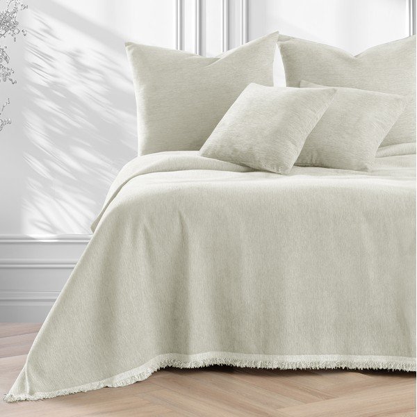 Kremowa narzuta z szenilu 220x240 cm Talo – Filumi-image-2