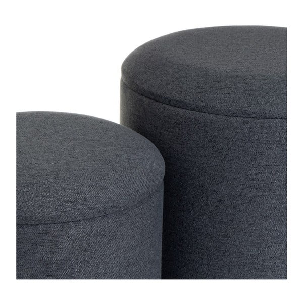 Ciemnoszare pufy zestaw 2 szt. – Casa Selección-image-1