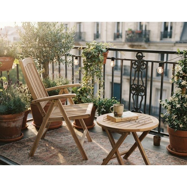 Krzesło ogrodowe z drewna tekowego Garden Pleasure Java-image-1