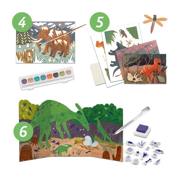 Kreatywny zestaw artystyczny Djeco Dinozaury-image-4