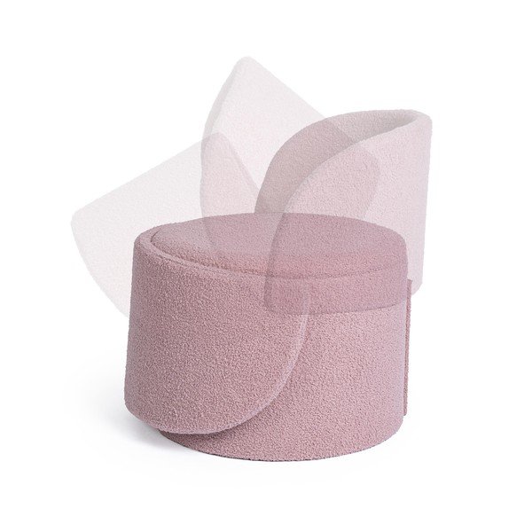 Szaroróżowy puf z materiału bouclé Anthea – Yes Everyday-image-1