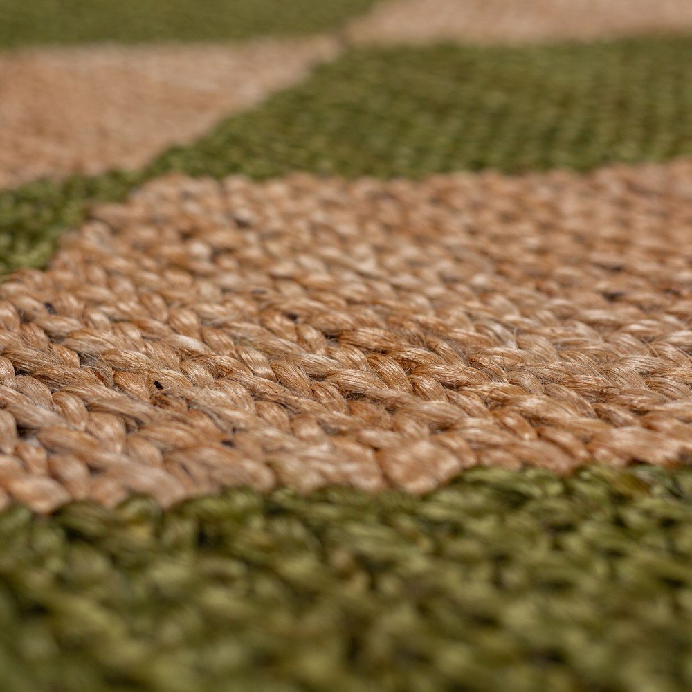 Zielono-naturalny chodnik z mieszanki juty tkany ręcznie 60x230 cm Effie Diamond – Flair Rugs (zdjęcie 3)