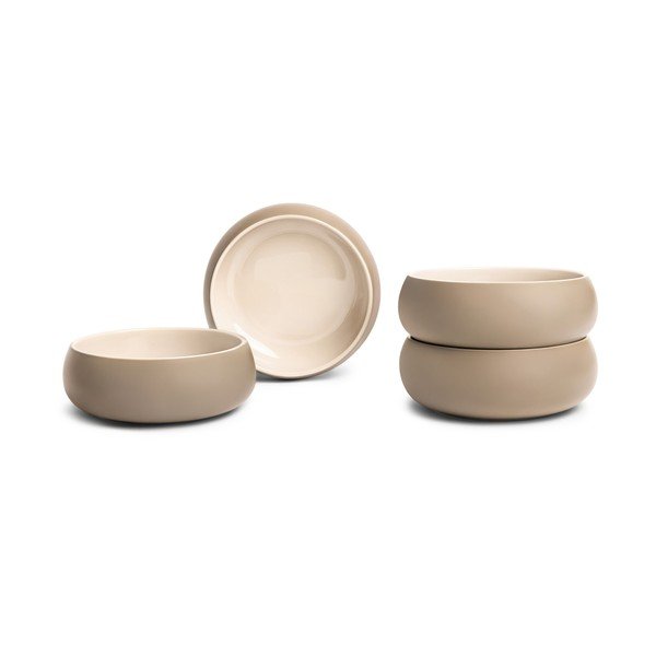 Beżowe kamionkowe miski na zupę/na ramen zestaw 4 szt. 1 l Terra Vira – Bonami Selection